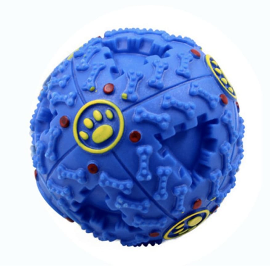 Balle pour friandises pour chien bleue