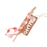 Canne à pêche pour chat rose