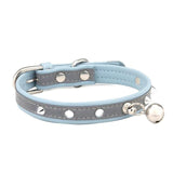 Collier en faux cuir pour chat gris