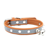 Collier en faux cuir pour chat marron