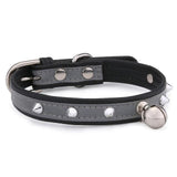 Collier en faux cuir pour chat noir