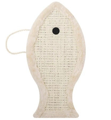 Grattoir pour chat en forme de poisson blanc