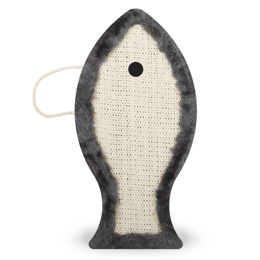 Grattoir pour chat en forme de poisson gris