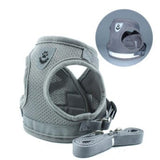 Harnais respirant pour chat gris