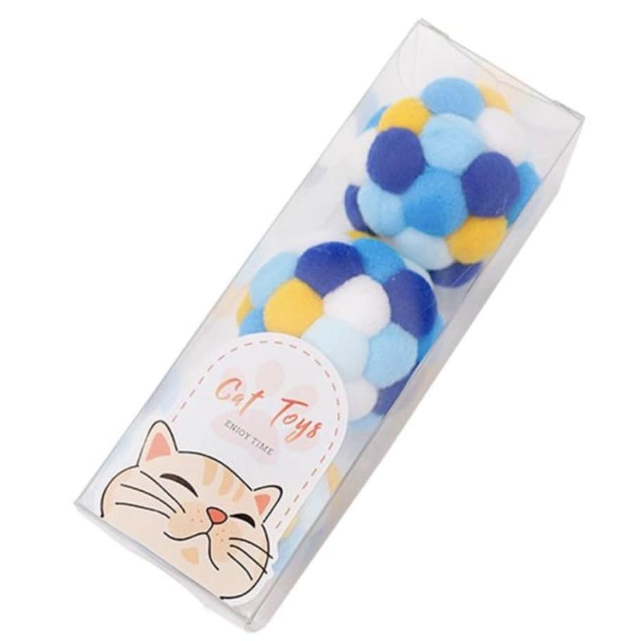 Lot de 3 balles pour chat bleues
