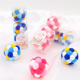Lot de 3 balles pour chat rose et bleu