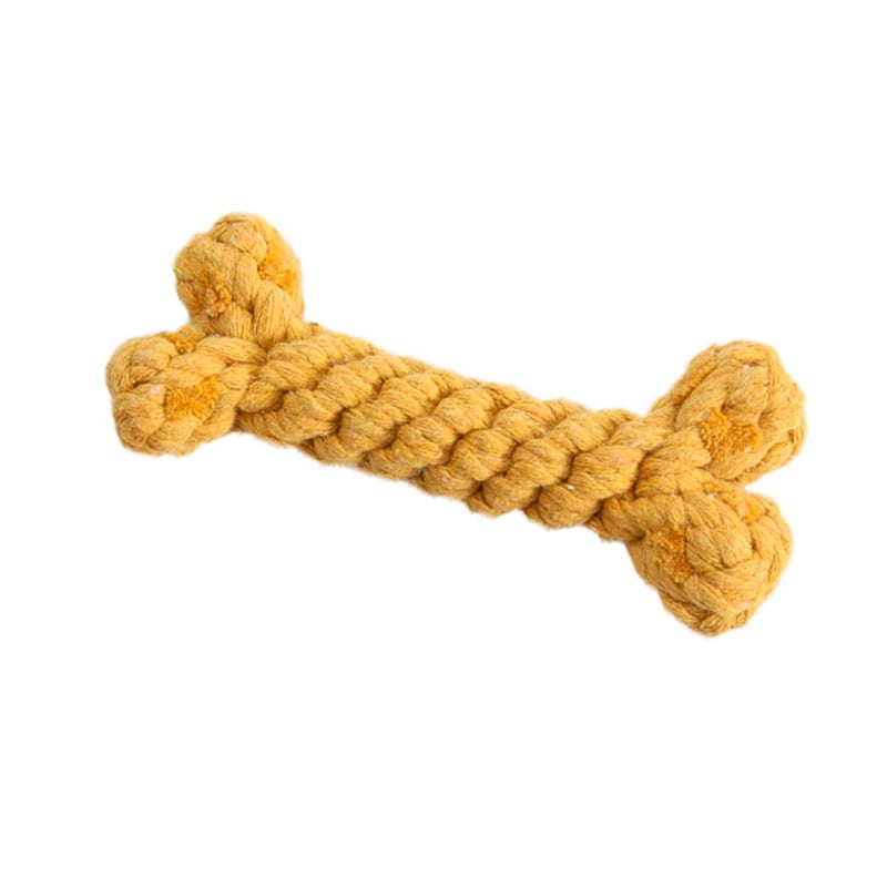 Os en corde à mâcher pour chien marron