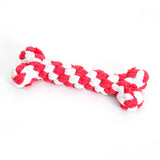 Os en corde à mâcher pour chien rouge et blanc