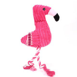 Peluche flammand rose pour chien côté