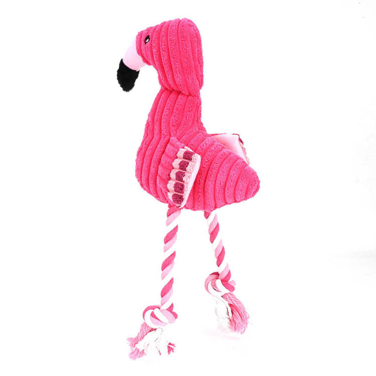 Peluche flammand rose pour chien dos