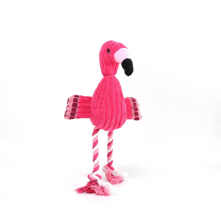Peluche flammand rose pour chien face