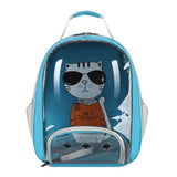 Sac à dos transparent et respirant pour chat bleu