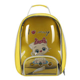 Sac à dos transparent et respirant pour chat jaune