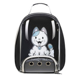 Sac à dos transparent et respirant pour chat noir