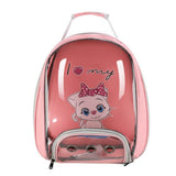 Sac à dos transparent et respirant pour chat rose