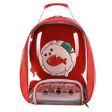Sac à dos transparent et respirant pour chat rouge