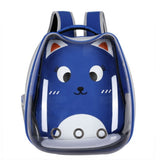 Sac de transport transparent pour chat bleu foncé