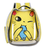 Sac de transport transparent pour chat jaune