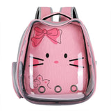 Sac de transport transparent pour chat rose