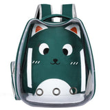 Sac de transport transparent pour chat vert foncé
