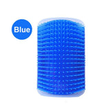 Brosse de massage à fixer pour chat bleu