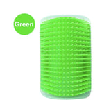 Brosse de massage à fixer pour chat vert