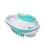 Brosse de massage en silicone chien et chat bleu