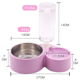 Gamelle à réservoir d'eau rose avec les différentes dimensions