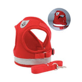 Harnais motif pattes de chien pour chien rouge