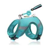 Harnais respirant pour chien bleu clair