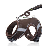 Harnais respirant pour chien et chat marron