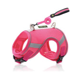 Harnais respirant pour chien rose