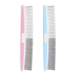 lot de deux peignes pour chien rose et bleu